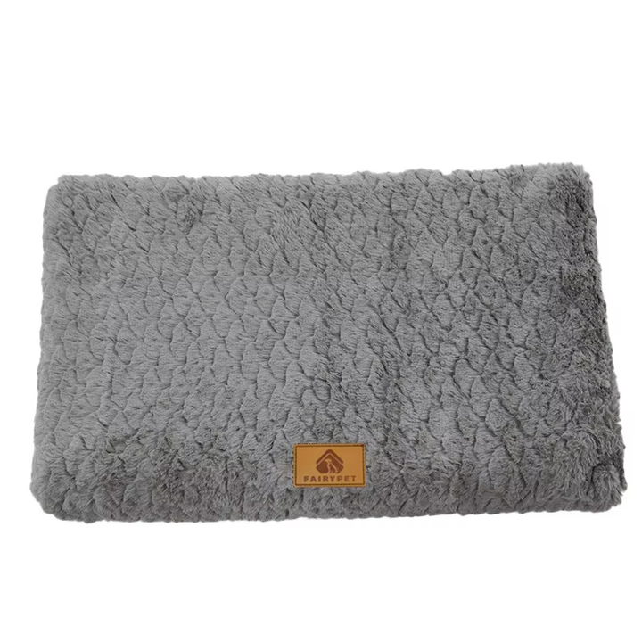 Ortopædisk hundeseng, blød kæledyrsmåtte med plysset overflade til støtte for ældre hunde og katte