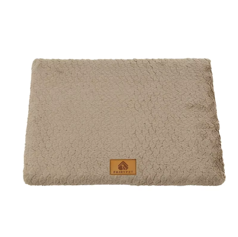 Ortopædisk hundeseng, blød kæledyrsmåtte med plysset overflade til støtte for ældre hunde og katte