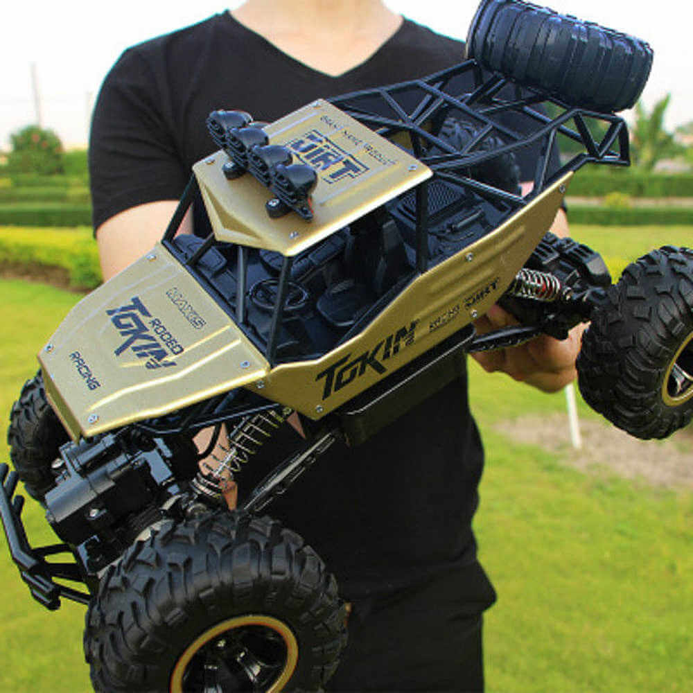 Robust RC Bil Monstertruck, 4x4 Offroad Rock Crawler, fjernstyret køretøj med Hi-Q-gummihjul, 2,4 GHz teknologi