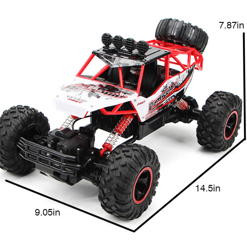 Robust RC Bil Monstertruck, 4x4 Offroad Rock Crawler, fjernstyret køretøj med Hi-Q-gummihjul, 2,4 GHz teknologi