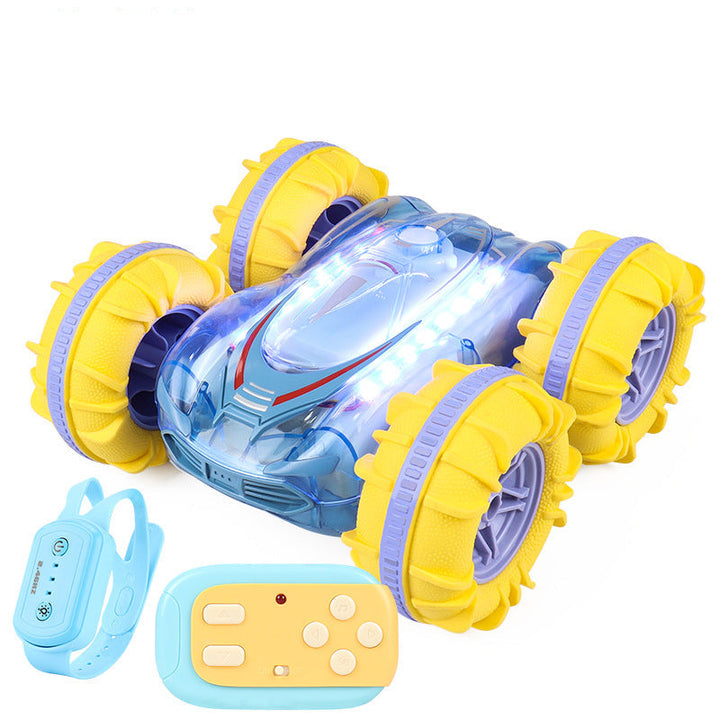 Robust, vandtæt fjernstyret amfibiekøretøj til børn, egnet til eventyr på land og vand.