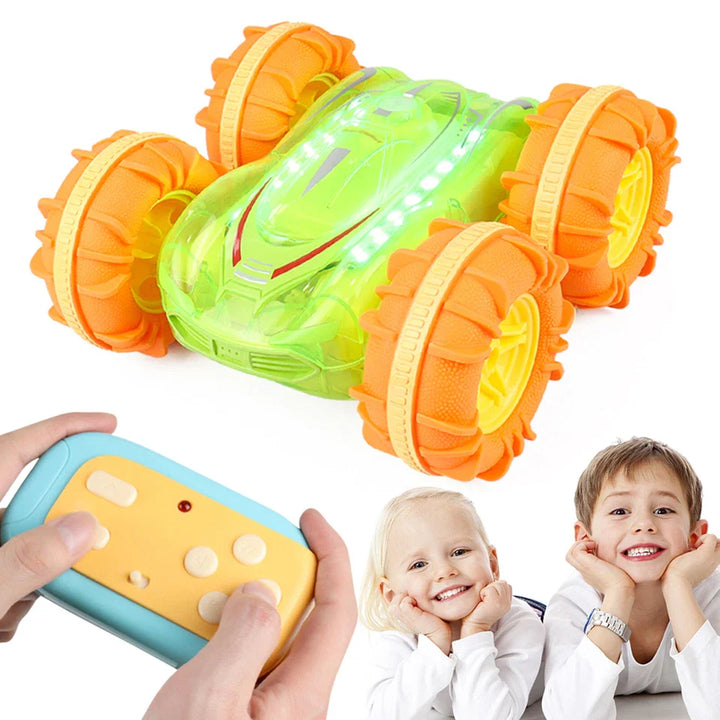 Robust, vandtæt fjernstyret amfibiekøretøj til børn, egnet til eventyr på land og vand.