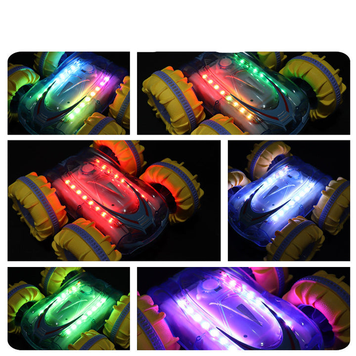 Robust, vandtæt fjernstyret amfibiekøretøj til børn, egnet til eventyr på land og vand.