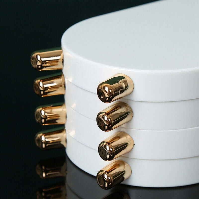 Sammenklappelig oval smykkeholder med spejl