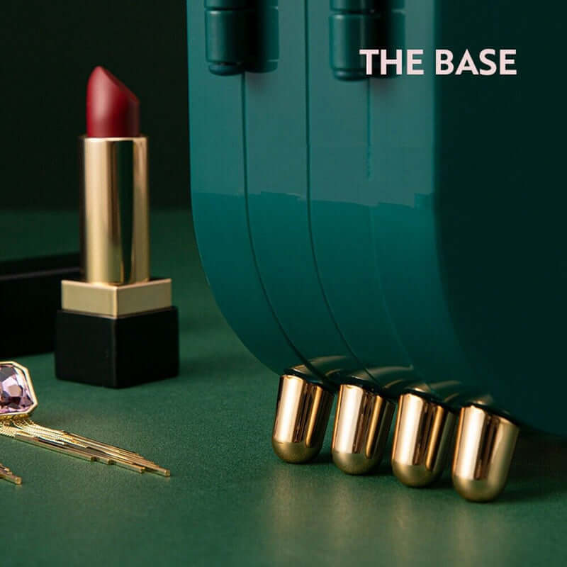 Sammenklappelig oval smykkeholder med spejl