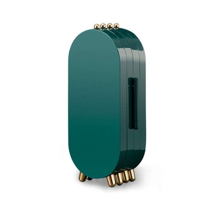 Sammenklappelig oval smykkeholder med spejl