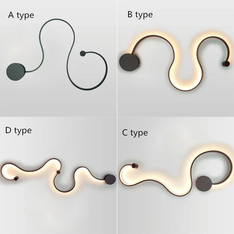 Slank, moderne LED-væglampe i sort, energieffektiv, perfekt stil til stuer, gange, soveværelser.