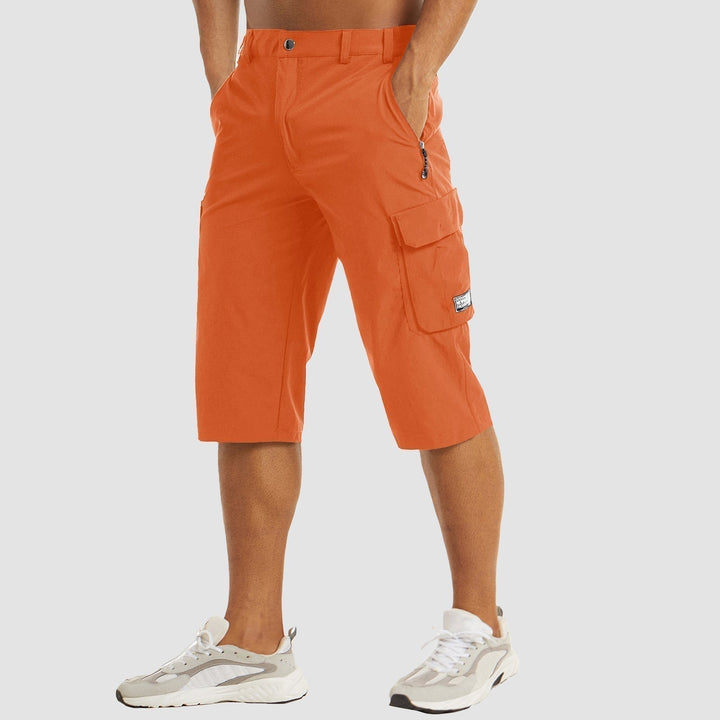 Hurtigtørrende cargo shorts til mænd, lette, med cargolommer og elastisk linning, ideelle til udendørsaktiviteter og rejser.