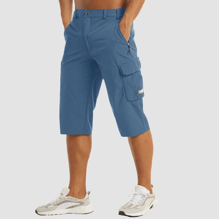 Hurtigtørrende cargo shorts til mænd, lette, med cargolommer og elastisk linning, ideelle til udendørsaktiviteter og rejser.