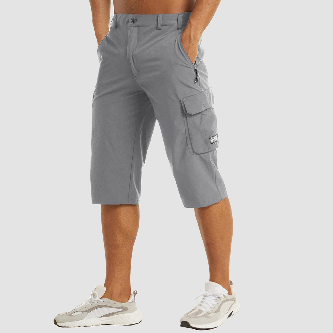 Hurtigtørrende cargo shorts til mænd, lette, med cargolommer og elastisk linning, ideelle til udendørsaktiviteter og rejser.