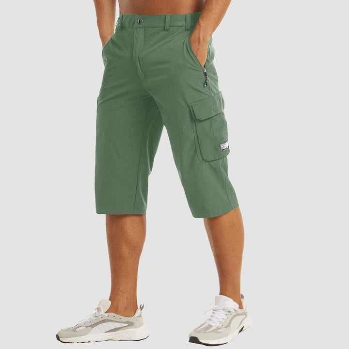 Hurtigtørrende cargo shorts til mænd, lette, med cargolommer og elastisk linning, ideelle til udendørsaktiviteter og rejser.