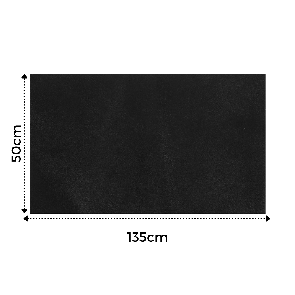 Selvklæbende læderlap, ideel til møbel- og tøjreparation, i sort, robust kunstlæder, nem at påføre.