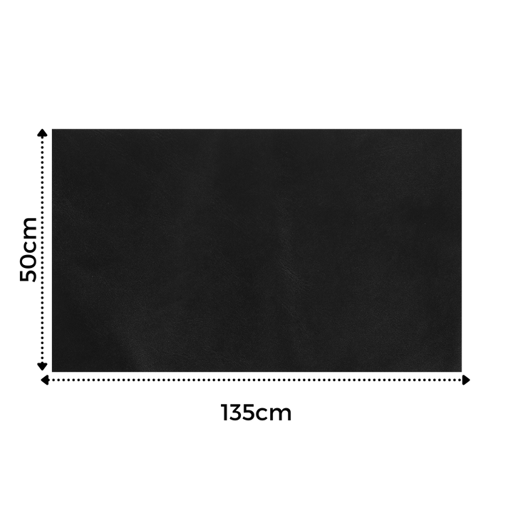 Selvklæbende læderlap, ideel til møbel- og tøjreparation, i sort, robust kunstlæder, nem at påføre.