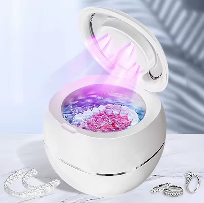 Bærbar ultralydsrenser til proteser, moderne, trådløs, enkel, mobil, grundig rengøring på 5 minutter