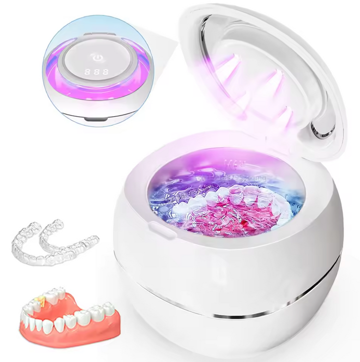 Bærbar ultralydsrenser til proteser, moderne, trådløs, enkel, mobil, grundig rengøring på 5 minutter