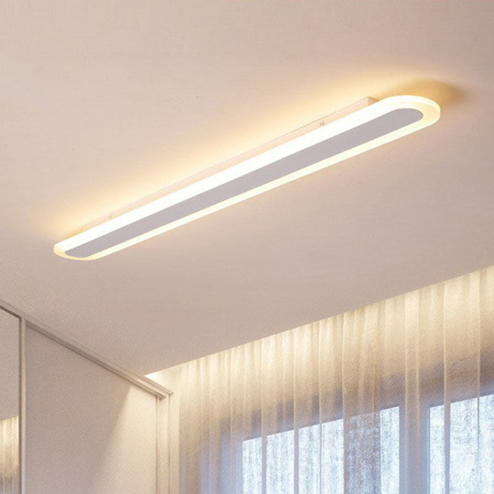 Ultraflad LED-loftslampe i hvid, slankt design, moderne akryl-look, minimalistisk for elegant atmosfære