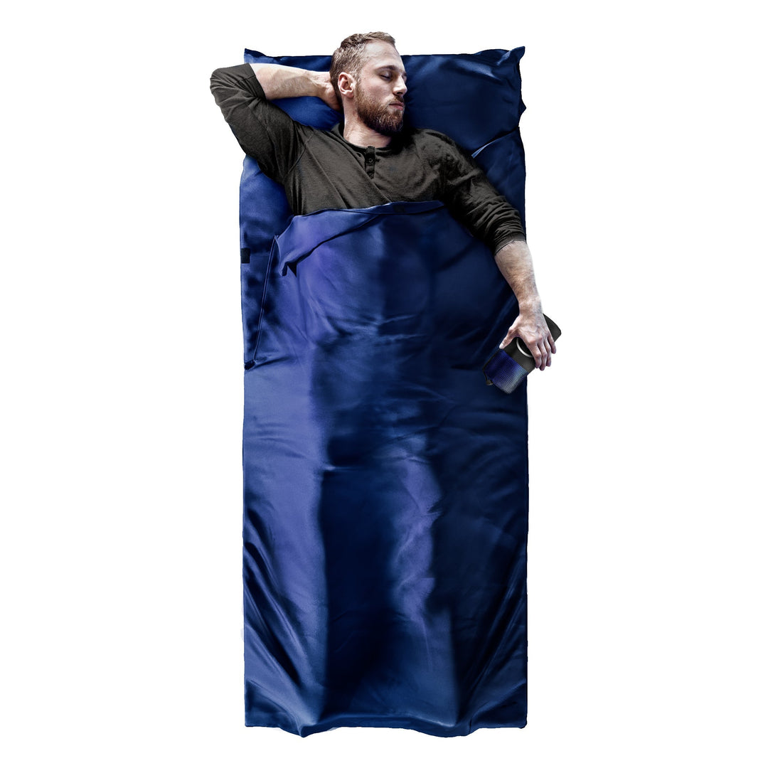 Ultralet, kompakt sovepose til camping, ideel til forår til efterår, pladsbesparende og pakbar, mikrofibre