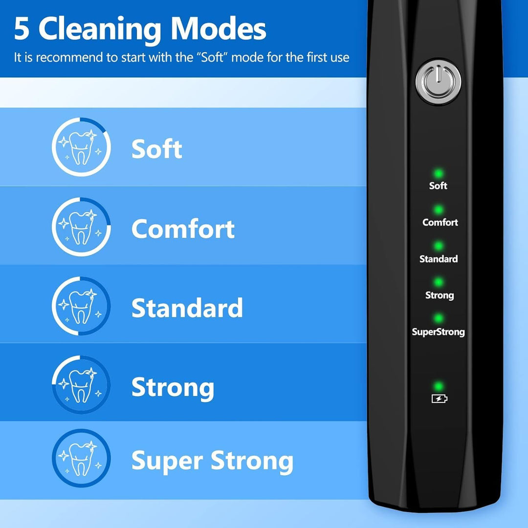 Ultralyd tandbørste til kæledyr, sort, for effektiv tandrensning, fjerner tandsten og plak, skånsom mundhygiejne.