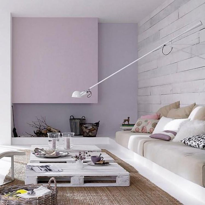 Justerbar væglampe 265, industriel elegance, aluminiumsskærm, metalramme, fleksibel belysning til hjemmet.