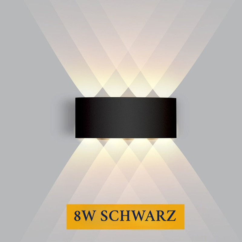 Vandtæt LED-væglampe i aluminium, moderne design, energieffektiv udendørsbelysning, vejrbestandig, vægmonteret