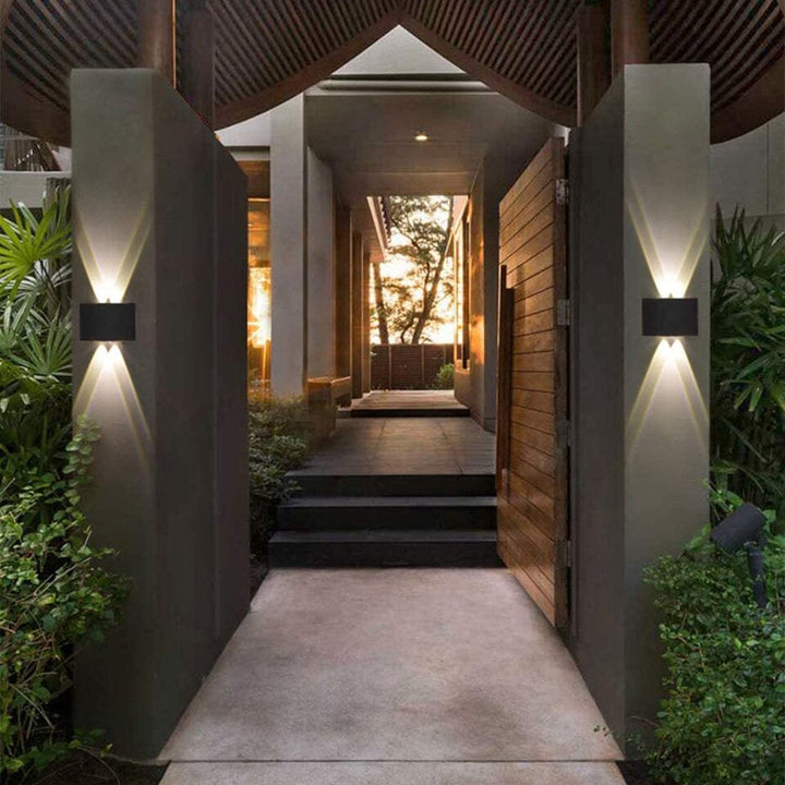 Vandtæt LED-væglampe i aluminium, moderne design, energieffektiv udendørsbelysning, vejrbestandig, vægmonteret