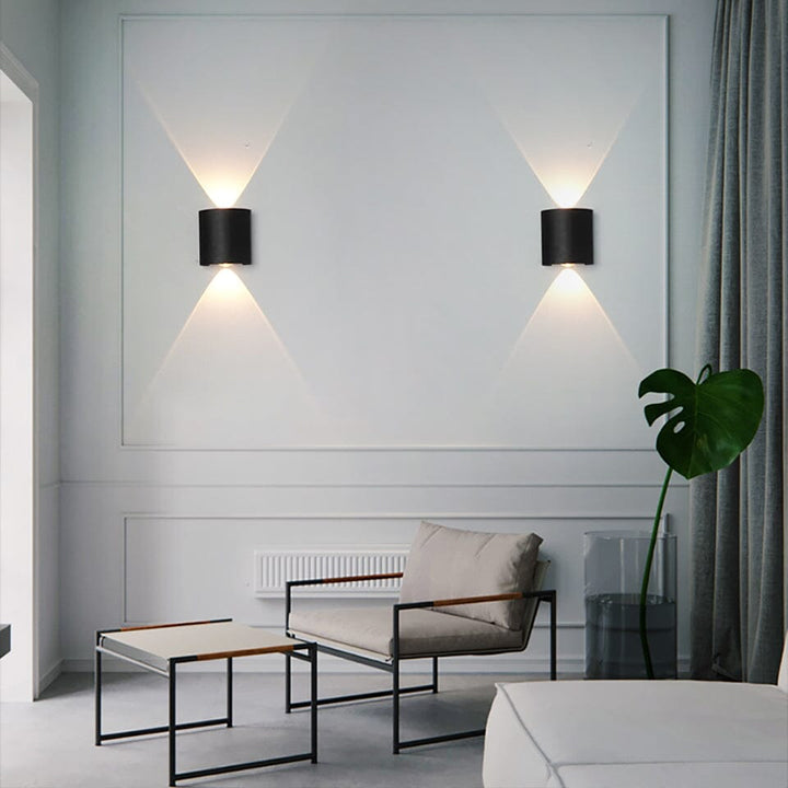 Vandtæt LED-væglampe i aluminium, moderne design, energieffektiv udendørsbelysning, vejrbestandig, vægmonteret