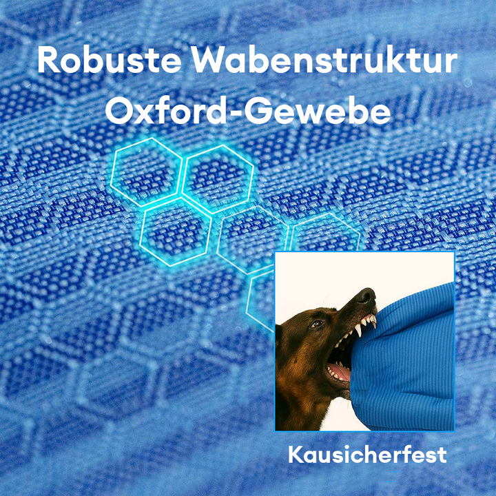 Wasserfestes Hundebett, orthopädisch, großes Modell, graues Material, mit erhöhter Kante für komfortable Kopfstütze