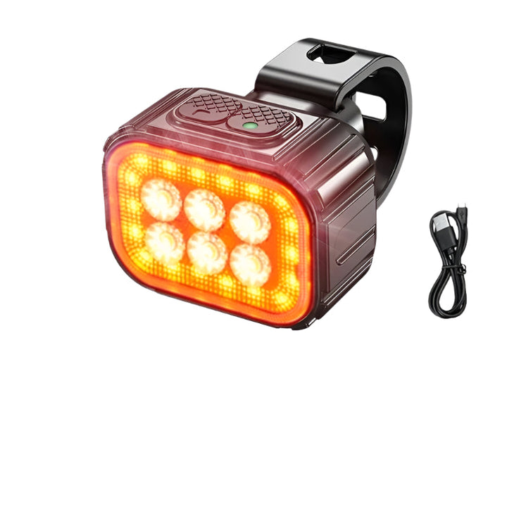 Genopladelige cykellygter: Kraftigt LED-forlys og rødt baglys med 8/12 tilstande, kompakt og vandtæt.
