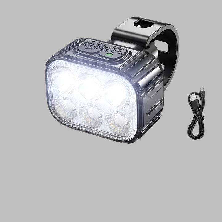 Genopladelige cykellygter: Kraftigt LED-forlys og rødt baglys med 8/12 tilstande, kompakt og vandtæt.